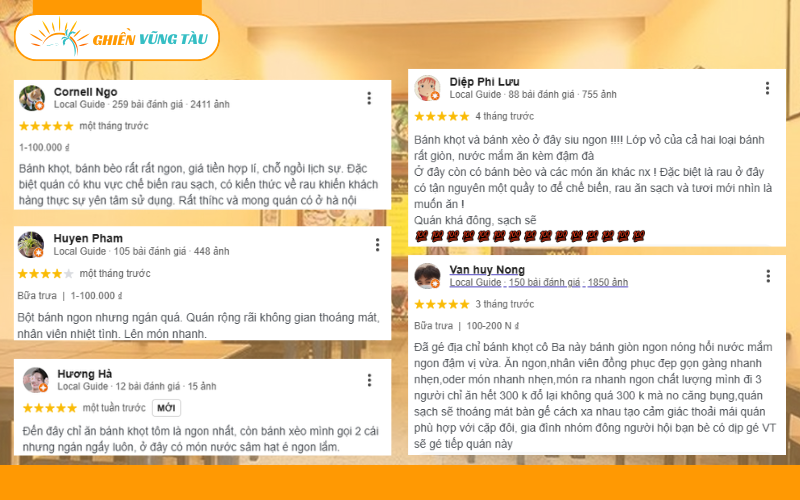 Review quán bánh khọt Cô Ba Vũng Tàu - Hương vị đậm đà 14 bánh khọt cô ba vũng tàu