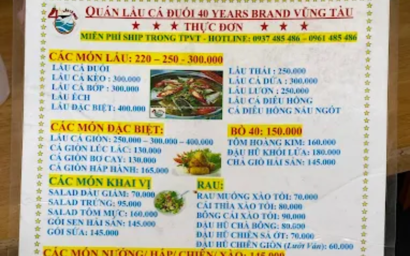 lẩu cá đuối 40 trương công định