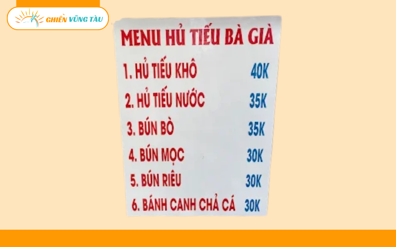 hủ tiếu bà già vũng tàu