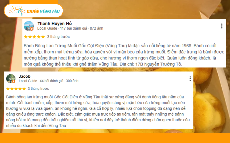 bánh bông lan trứng muối gốc cột điện