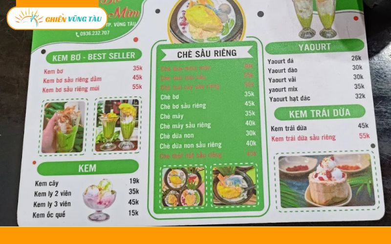 kem bơ sầu riêng cô mũm mĩm