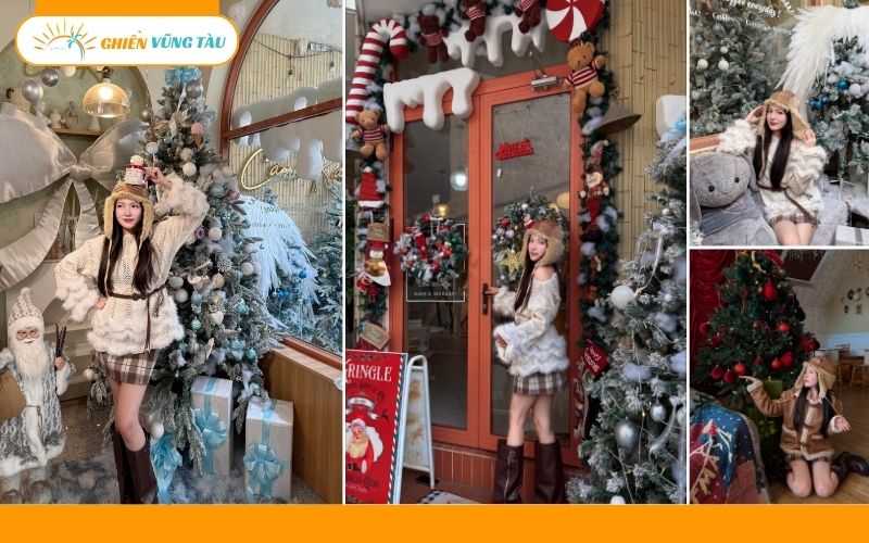 quán cafe trang trí noel ở vũng tàu