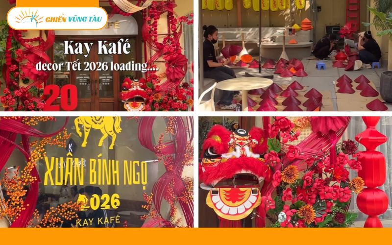 Quán cafe trang trí Tết đẹp ở Vũng Tàu