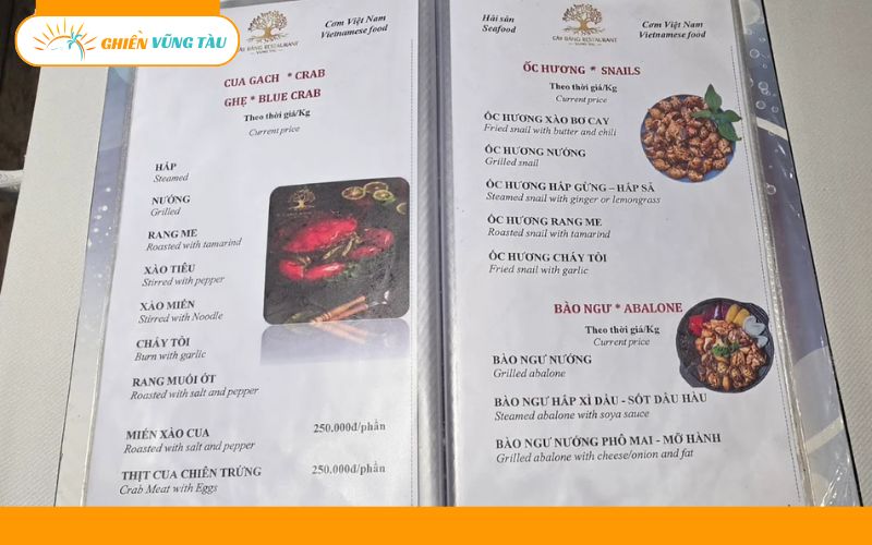 Nhà hàng Cây Bàng Vũng Tàu view biển chill, hải sản tươi 10 nhà hàng cây bàng