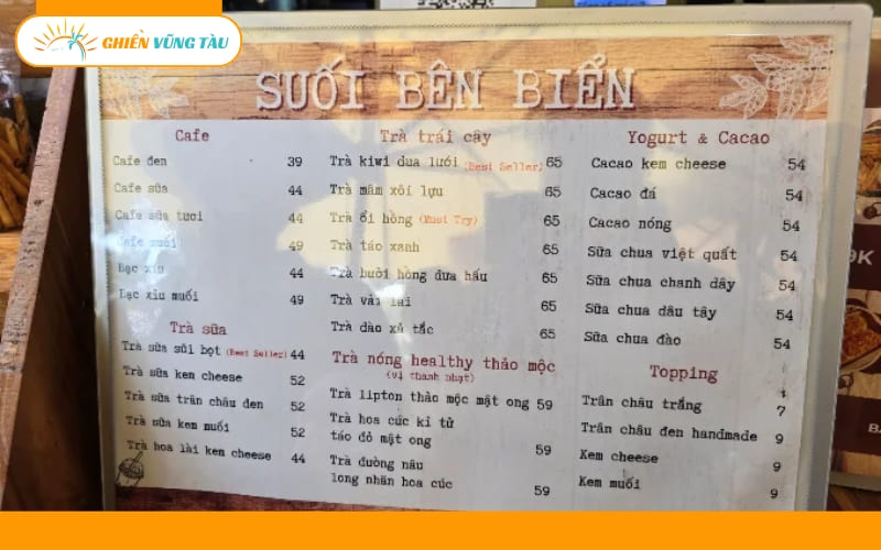 coffee suối bên biển