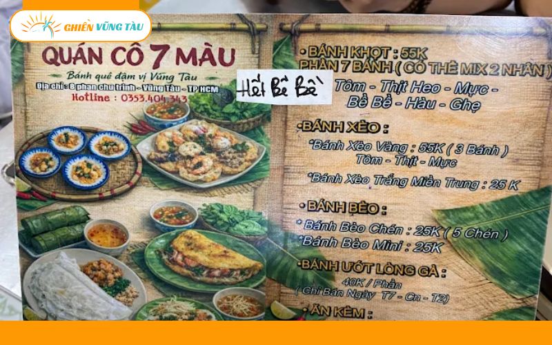 quán cô 7 màu vũng tàu