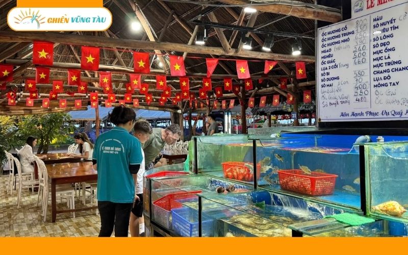 bãi tắm nhà hàng hải sản lê minh hồ tràm